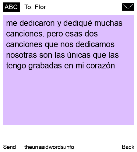 unsent message to Flor