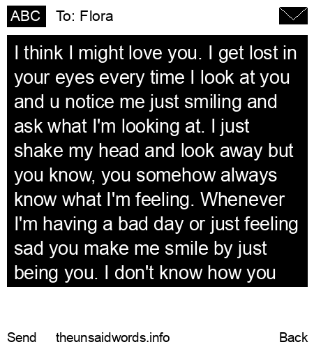 unsent message to Flora