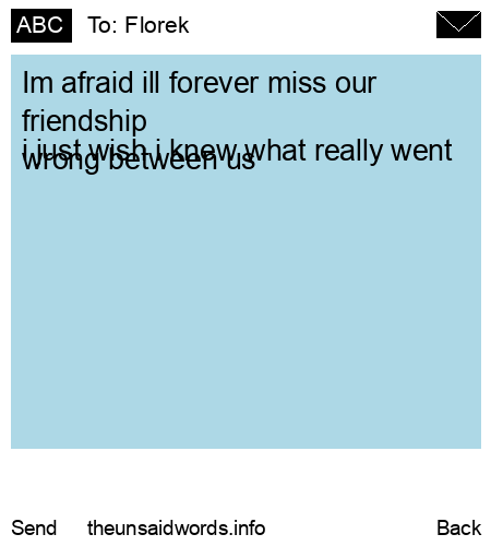 unsent message to Florek