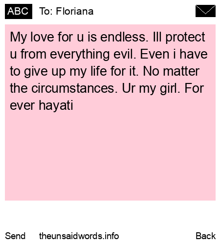 unsent message to Floriana