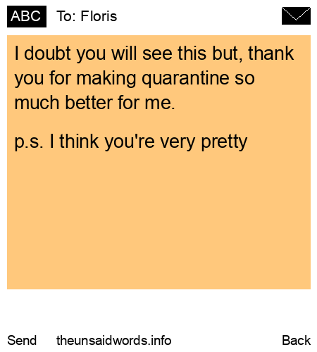 unsent message to Floris