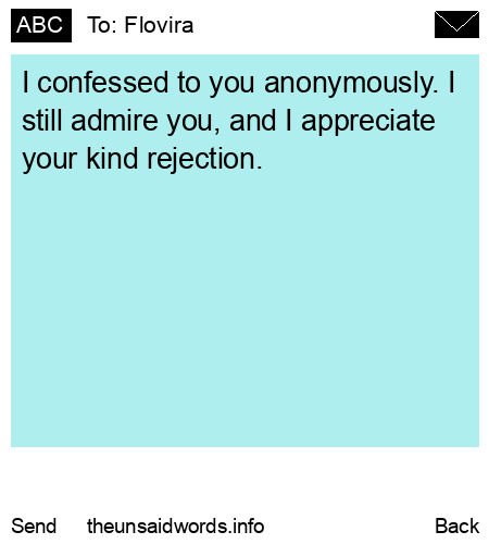 unsent message to Flovira