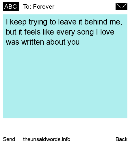 unsent message to Forever 