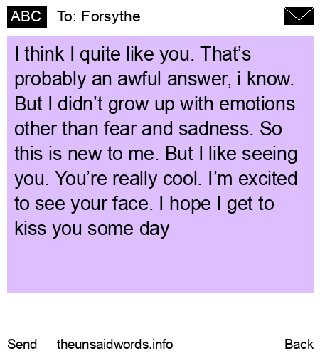 unsent message to Forsythe