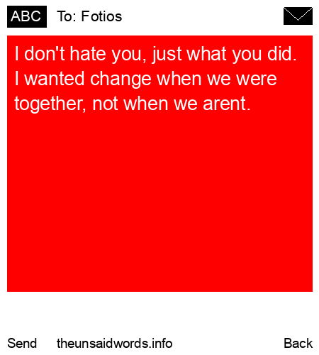 unsent message to Fotios