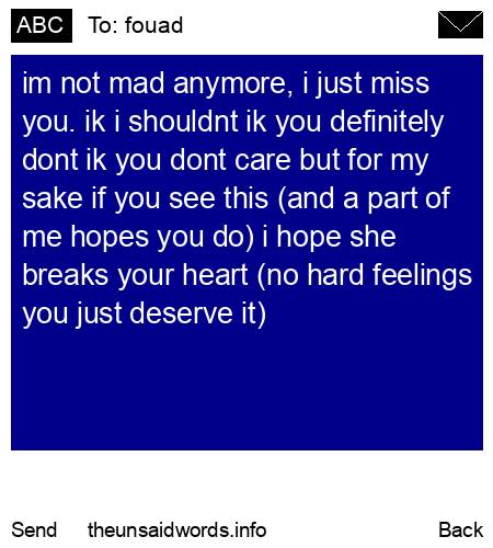 unsent message to fouad