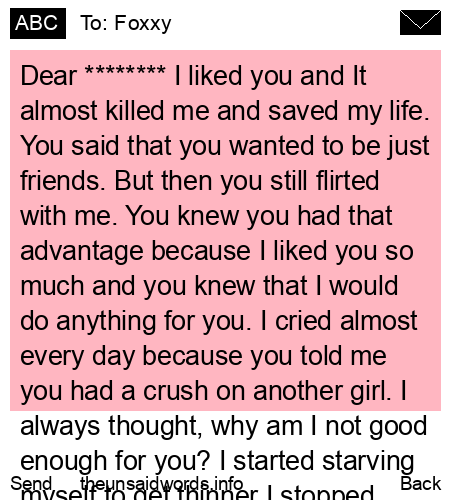 unsent message to Foxxy