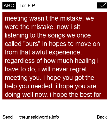 unsent message to F.P