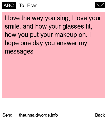 unsent message to Fran