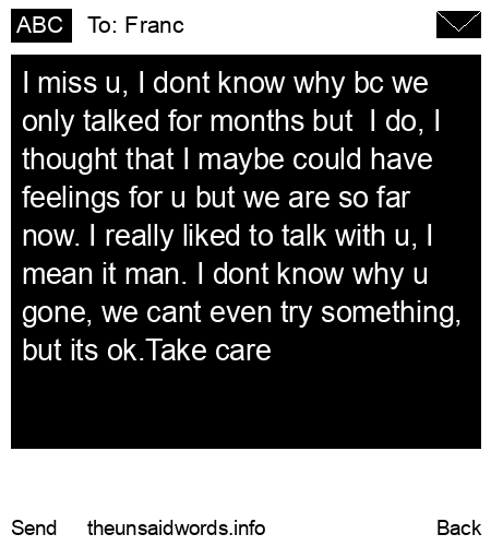 unsent message to Franc