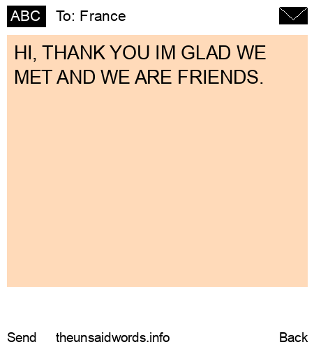 unsent message to France