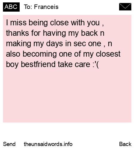 unsent message to Franceis