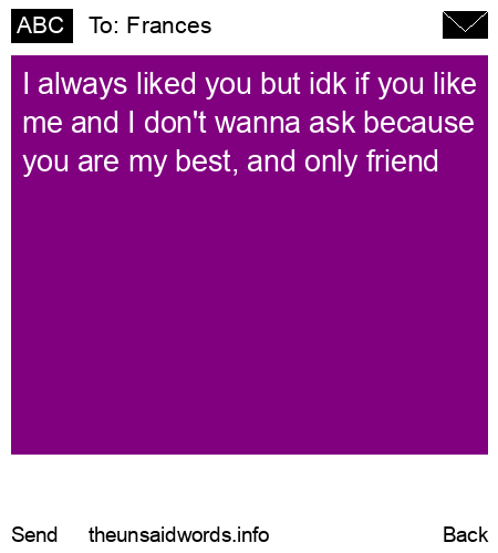 unsent message to Frances
