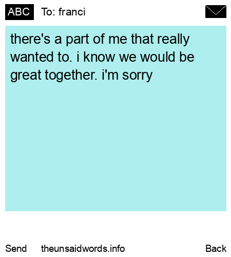unsent message to franci
