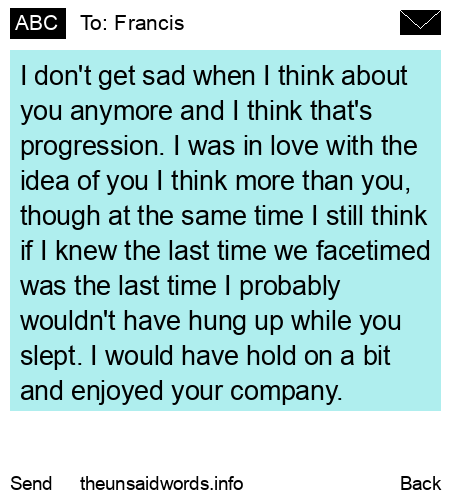 unsent message to Francis