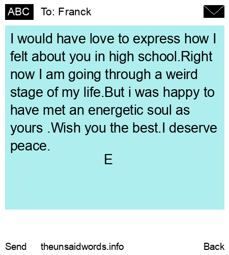 unsent message to Franck