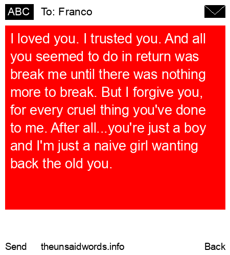 unsent message to Franco