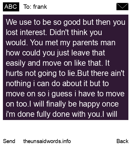unsent message to frank