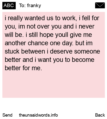 unsent message to franky