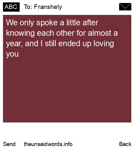 unsent message to Franshely