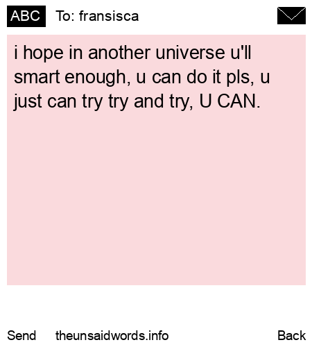 unsent message to fransisca