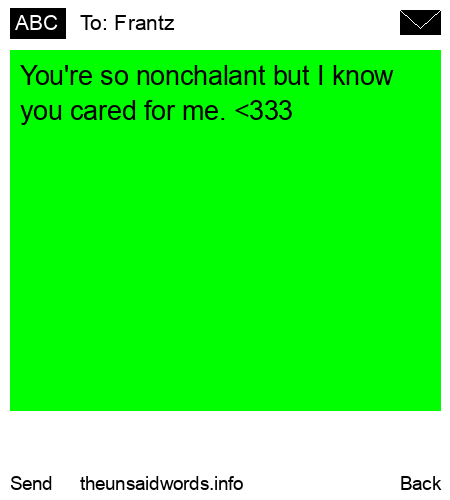 unsent message to Frantz