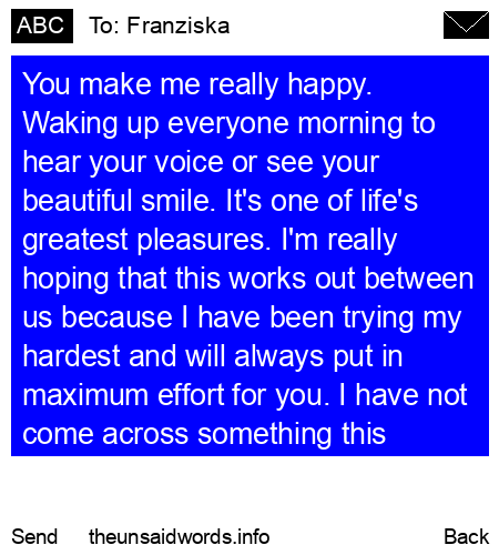 unsent message to Franziska