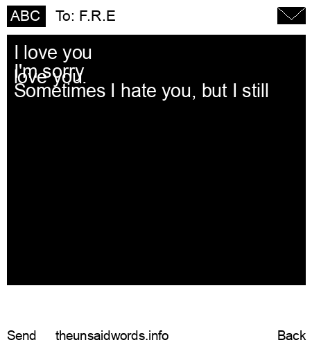 unsent message to F.R.E