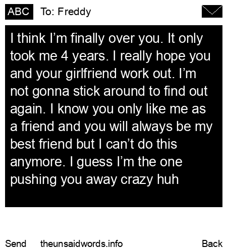 unsent message to Freddy