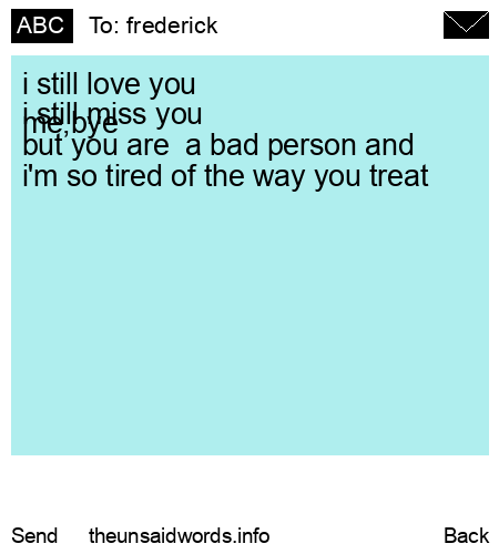 unsent message to frederick