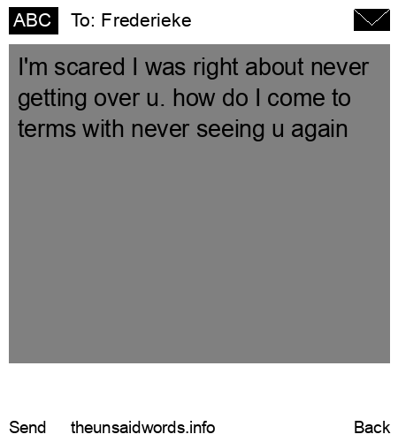 unsent message to Frederieke 