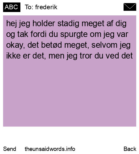 unsent message to frederik