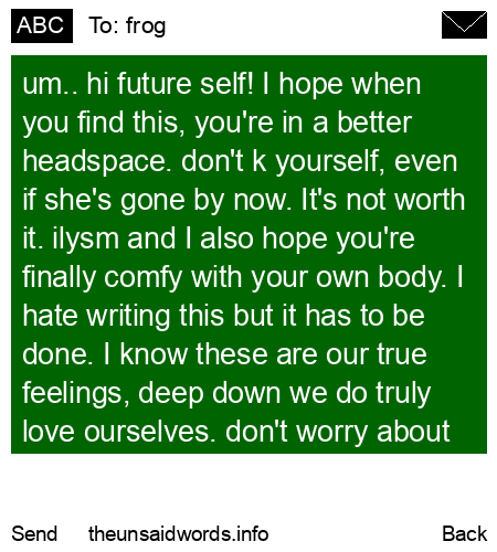 unsent message to frog