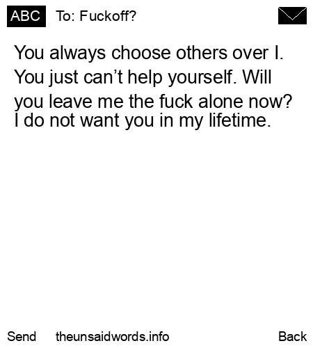 unsent message to Fuckoff?