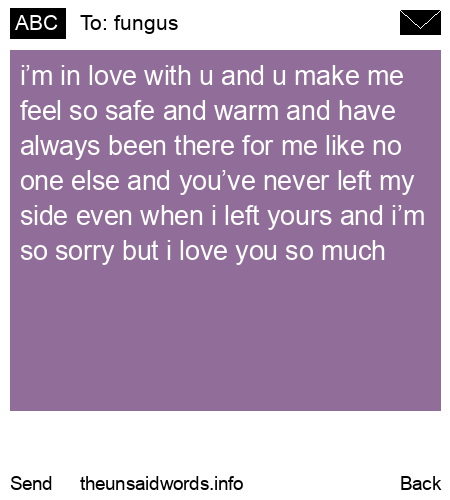 unsent message to fungus