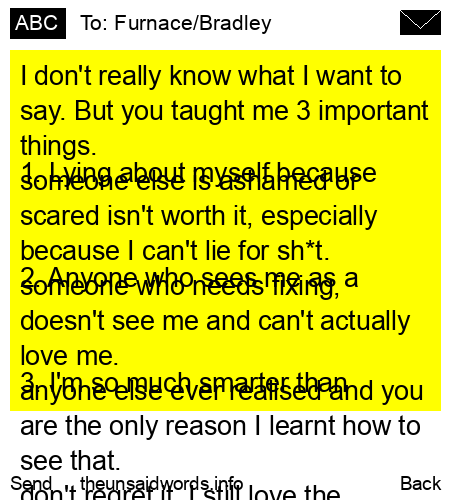 unsent message to Furnace/Bradley