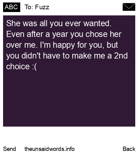 unsent message to Fuzz