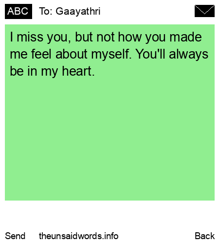 unsent message to Gaayathri