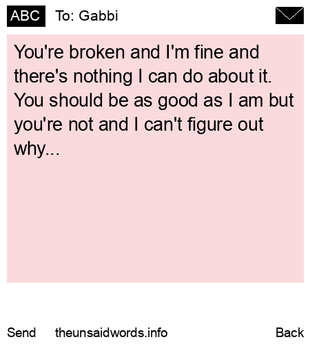 unsent message to Gabbi