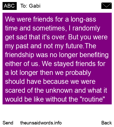 unsent message to Gabi