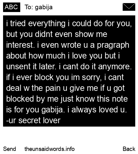 unsent message to gabija