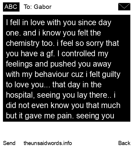 unsent message to Gabor