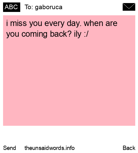 unsent message to gaboruca
