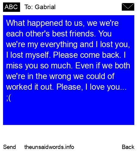 unsent message to Gabrial