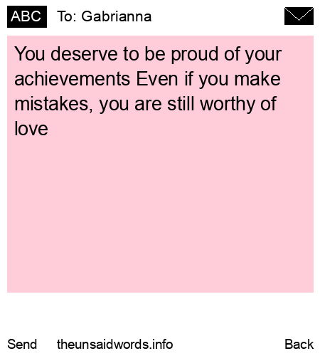 unsent message to Gabrianna