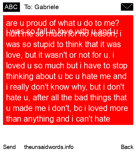 unsent message to Gabriele