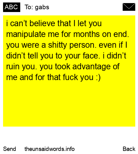 unsent message to gabs