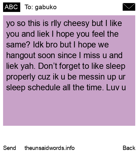 unsent message to gabuko