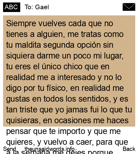 unsent message to Gael