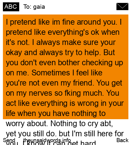 unsent message to gaia
